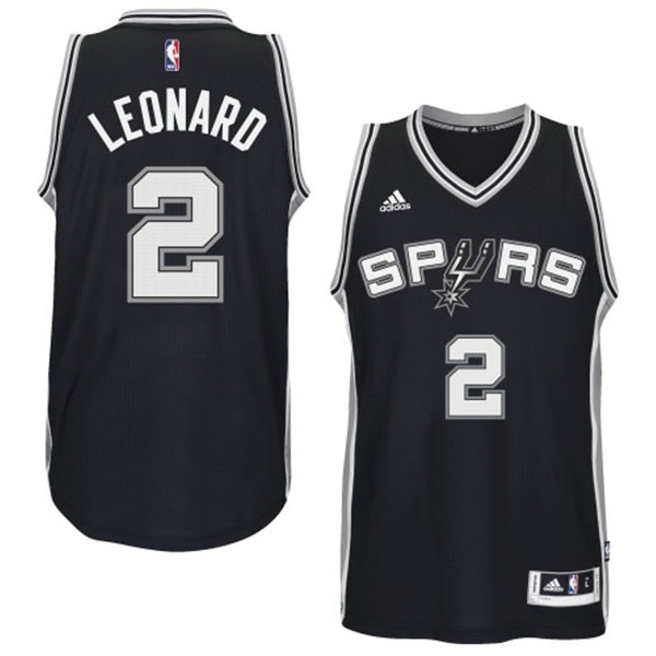 Men's  Spurs #2 Kawhi Leonard 2014-15 New Swingman Road Black Jersey